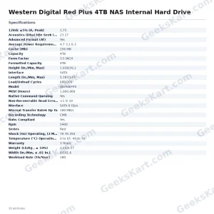 Western Digital Red Plus 4TB NAS Internal Hard Drive