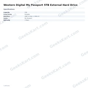 Western Digital My Passport 5TB External Hard Drive