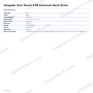 Seagate One Touch 5TB External Hard Drive