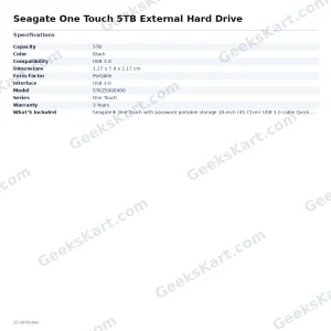 Seagate One Touch 5TB External Hard Drive