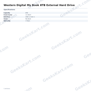 Western Digital My Book 8TB External Hard Drive