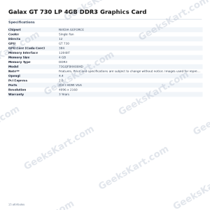 Galax GT 730 LP 4GB DDR3 Graphics Card