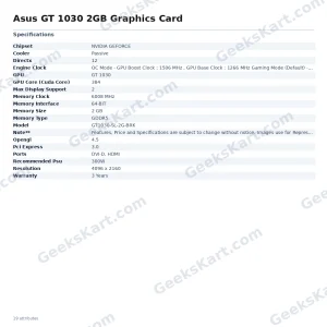 Asus GT 1030 2GB Graphics Card