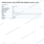 NVIDIA Quadro RTX A1000 8GB GDDR6 Graphics Card