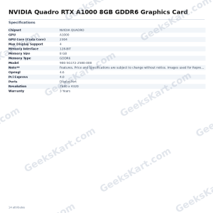 NVIDIA Quadro RTX A1000 8GB GDDR6 Graphics Card