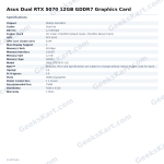 Asus Dual RTX 5070 12GB GDDR7 Graphics Card