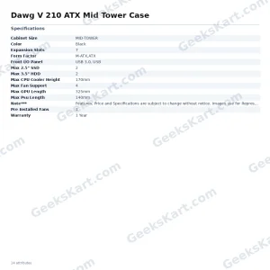 Dawg V 210 ATX Mid Tower Case