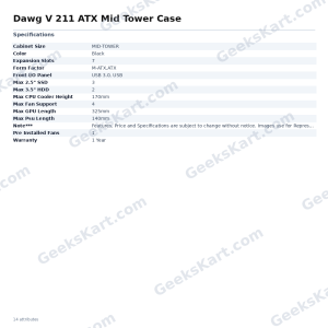 Dawg V 211 ATX Mid Tower Case