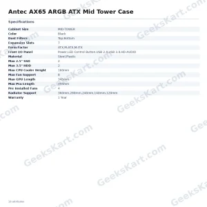 Antec AX65 ARGB ATX Mid Tower Case