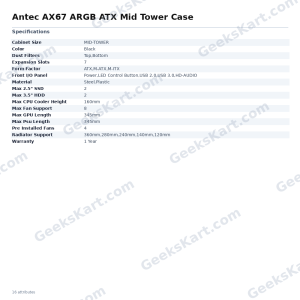 Antec AX67 ARGB ATX Mid Tower Case