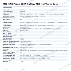 MSI MAG Forge 120A Airflow ATX Mid Tower Case