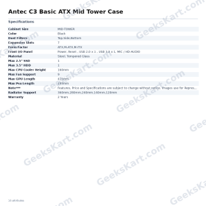 Antec C3 Basic ATX Mid Tower Case