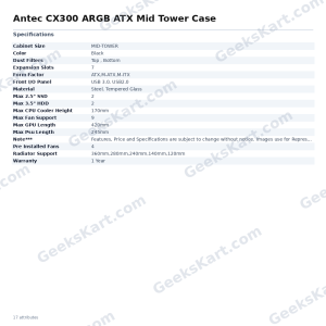 Antec CX300 ARGB ATX Mid Tower Case