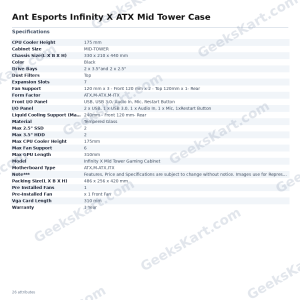 Ant Esports Infinity X ATX Mid Tower Case