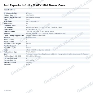 Ant Esports Infinity X ATX Mid Tower Case