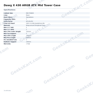 Dawg X 430 ARGB ATX Mid Tower Case
