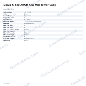 Dawg X 440 ARGB ATX Mid Tower Case