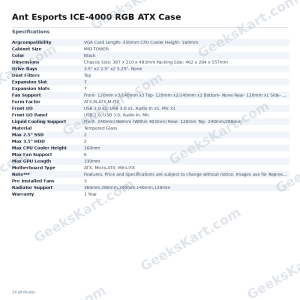 Ant Esports ICE-4000 RGB ATX Case