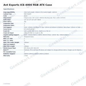 Ant Esports ICE-4000 RGB ATX Case