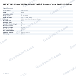 NZXT H3 Flow White M-ATX Mini Tower Case 2025 Editi