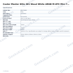 Cooler Master Elite 481 Wood White ARGB M-ATX Mini Tower Case