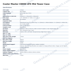 Cooler Master CD600 ATX Mid Tower Case