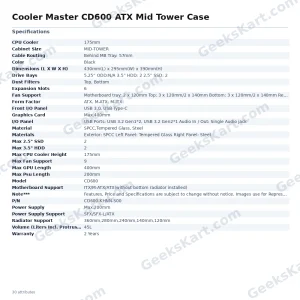 Cooler Master CD600 ATX Mid Tower Case