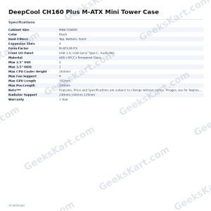 DeepCool CH160 Plus M-ATX Mini Tower Case