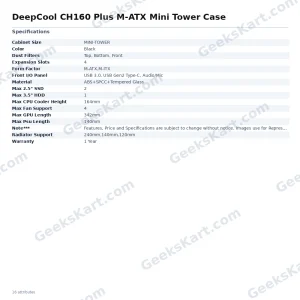 DeepCool CH160 Plus M-ATX Mini Tower Case