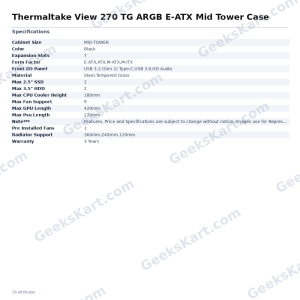 Thermaltake View 270 TG ARGB E-ATX Mid Tower Case