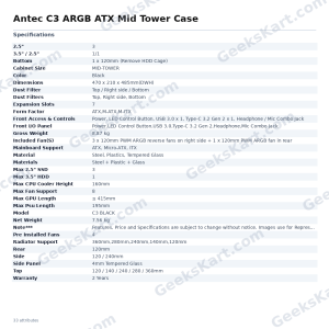 Antec C3 ARGB ATX Mid Tower Case