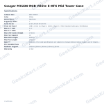 Cougar MX230 RGB White E-ATX Mid Tower Case