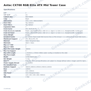 Antec CX700 RGB Elite ATX Mid Tower Case