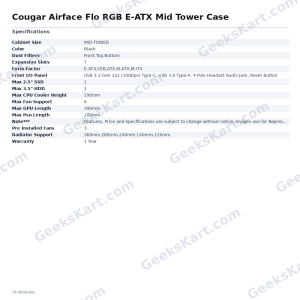 Cougar Airface Flo RGB E-ATX Mid Tower Case