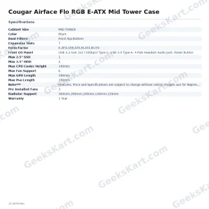 Cougar Airface Flo RGB E-ATX Mid Tower Case