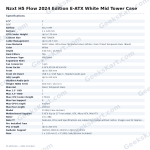 Nzxt H5 Flow 2024 Edition E-ATX White Mid Tower Case