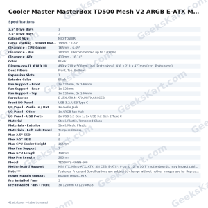 Cooler Master MasterBox TD500 Mesh V2 ARGB E-ATX Mid Tower Case