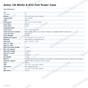 Antec C8 White E-ATX Full Tower Case