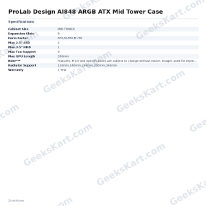 ProLab Design AI848 ARGB ATX Mid Tower Case