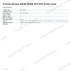 ProLab Design AI848 ARGB ATX Mid Tower Case