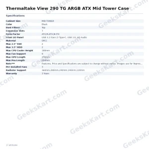 Thermaltake View 290 TG ARGB ATX Mid Tower Case