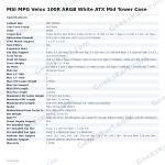 MSI MPG Velox 100R ARGB White ATX Mid Tower Case