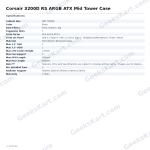 Corsair 3200D RS ARGB ATX Mid Tower Case