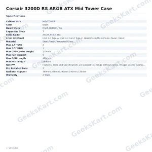 Corsair 3200D RS ARGB ATX Mid Tower Case