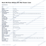 Nzxt H6 Flow White ATX Mid Tower Case