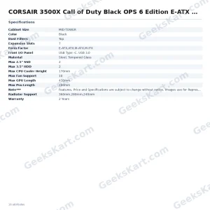 CORSAIR 3500X Call of Duty Black OPS 6 Edition E-ATX Mid Tower Case