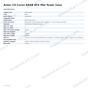 Antec C5 Curve ARGB ATX Mid Tower Case