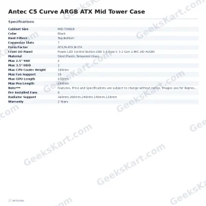 Antec C5 Curve ARGB ATX Mid Tower Case