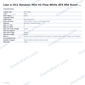 Lian Li O11 Dynamic Mini V2 Flow White ATX Mid Tower Case