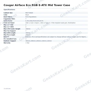 Cougar Airface Eco RGB E-ATX Mid Tower Case